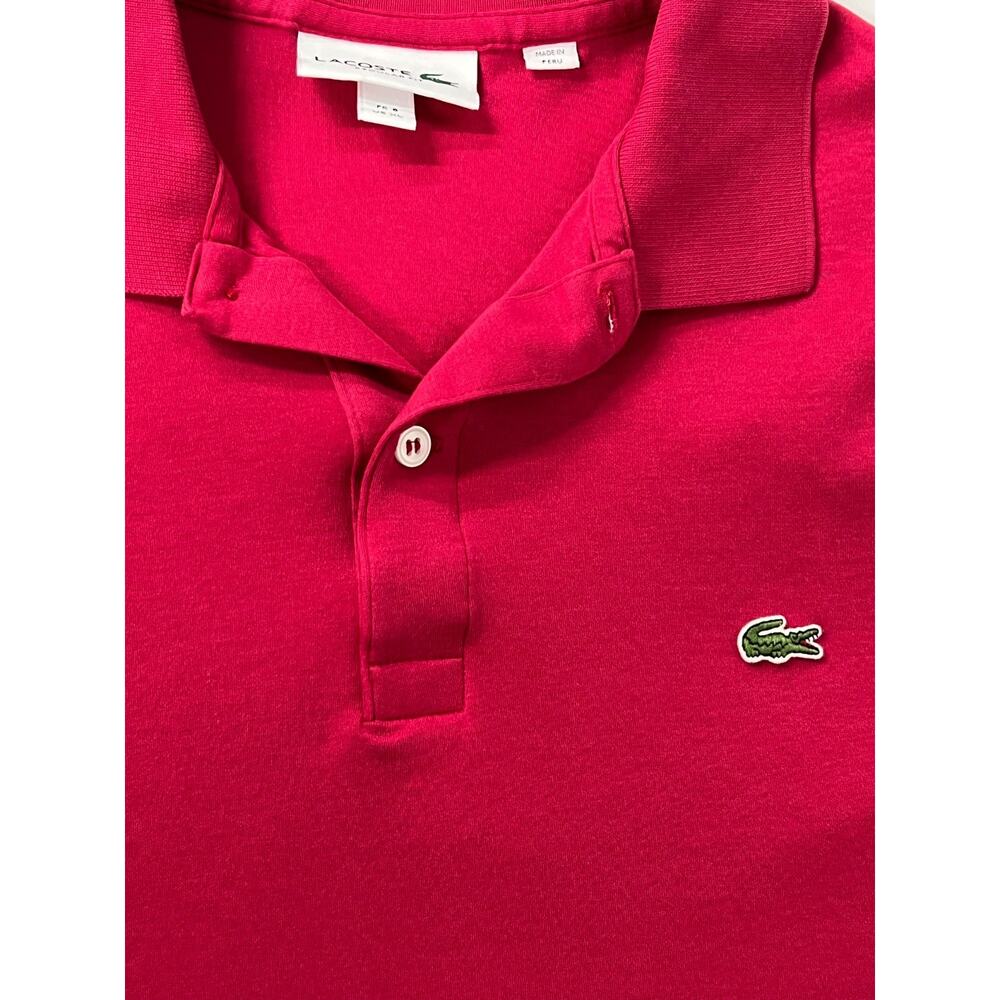 Lacoste Polo Shirt Mens 6 XL Red Classic Fit 100% Cotton Croc Logo Preppy Golf